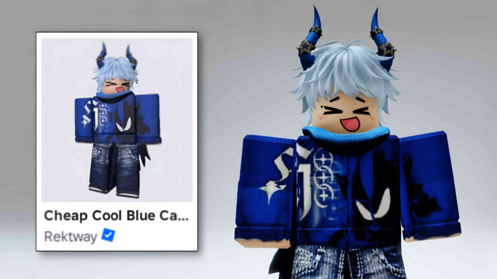 Cool Blue Anime Emo Cape Horns Avatar